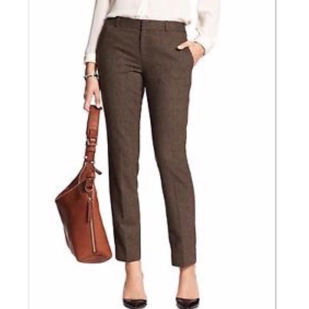 Banana Republic Reegan Trousers Brown Tweed